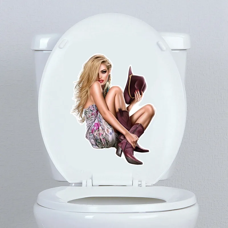 Tri Koshki Wcs790 Hot Girl Wall Sticker Waterproof Decal Pvc Home Decoration Kids Room Door Living Room Toile