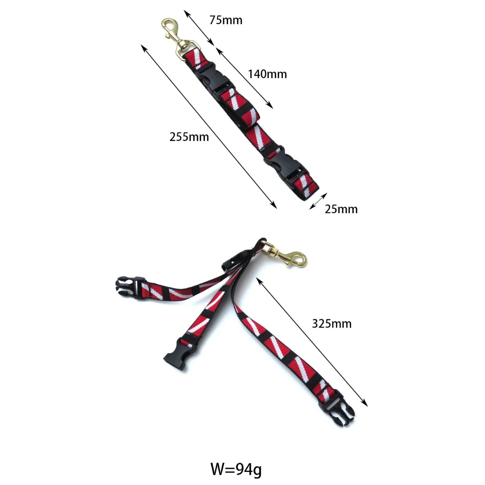 Scuba Tauchen Lanyard Clip 255x25mm Gurtbänder Schnallen Fin Frosch Schuh Hebe Seil Verschluss Für BCD Seite montieren Für Tauchen – Detail 1