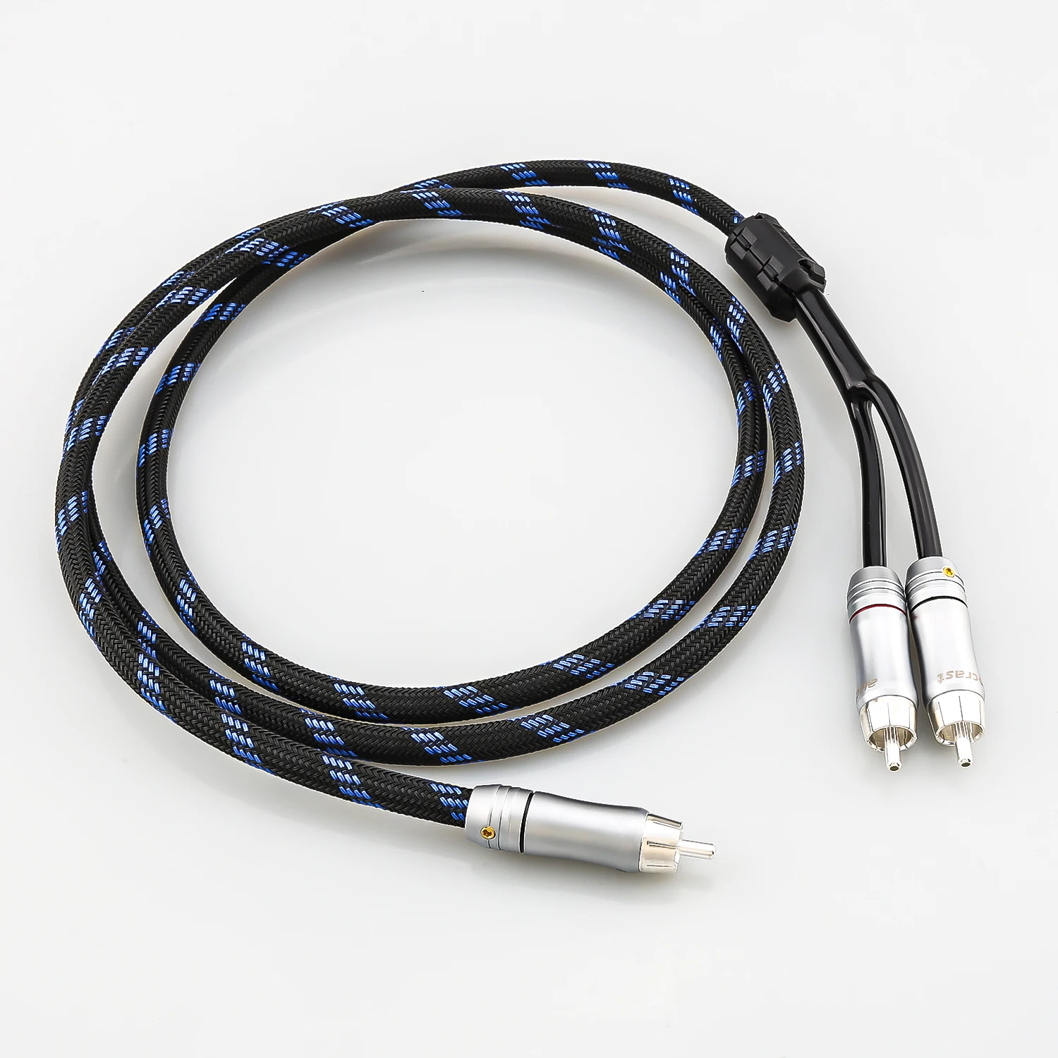 High Quality HiFi Subwoofer Y Cable  RCA  1 Male to 2 Male Audio cable