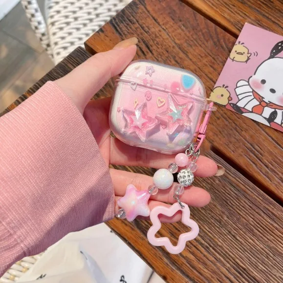 Chic Floral Earphone Case with Keyring