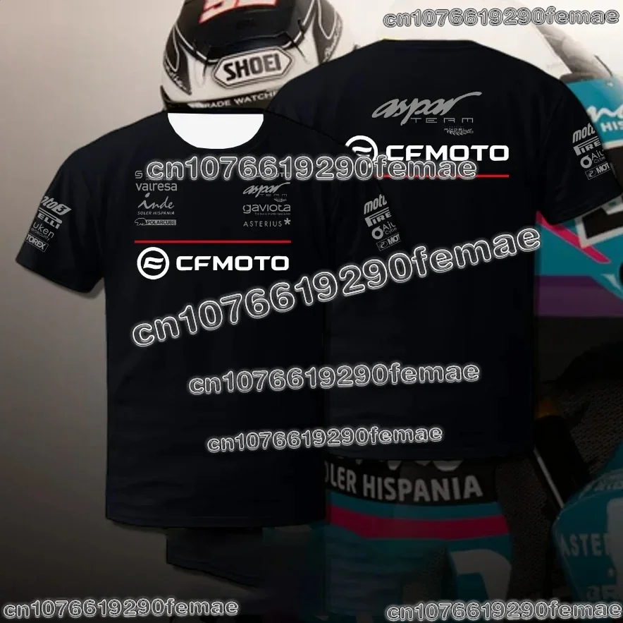 핫 세일 CFMOTO Aspar 레이싱 팬 티셔츠 반팔 오토바이 캐주얼 스포츠웨어 편안한 스트리트웨어 티셔츠 유니섹스