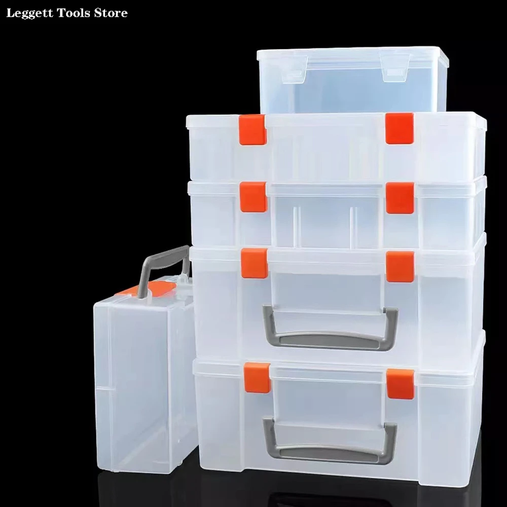 portable tool chest Tool Box Plastic Tool Storage Box With Locking Handle Removable Compartment Repair Hardware Tools Portable Case Shockproof soft tool bag