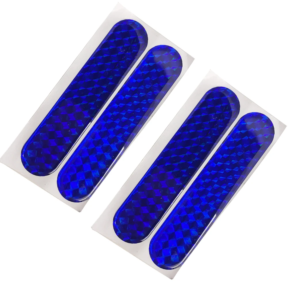

4pcs Blue Reflective Safety Self Adhesive Reflector Tape Sticker For Car Easy Installation Car Reflective Sticker