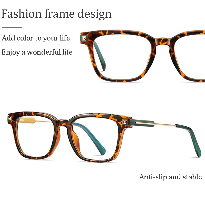 CATERSIDE Retro-Quadratbrille für Herren, Anti-Blaulicht-TR90-Rahmen, Korrektionsbrille für Damen, die täglich lesen, optische Gläser – Detail 6