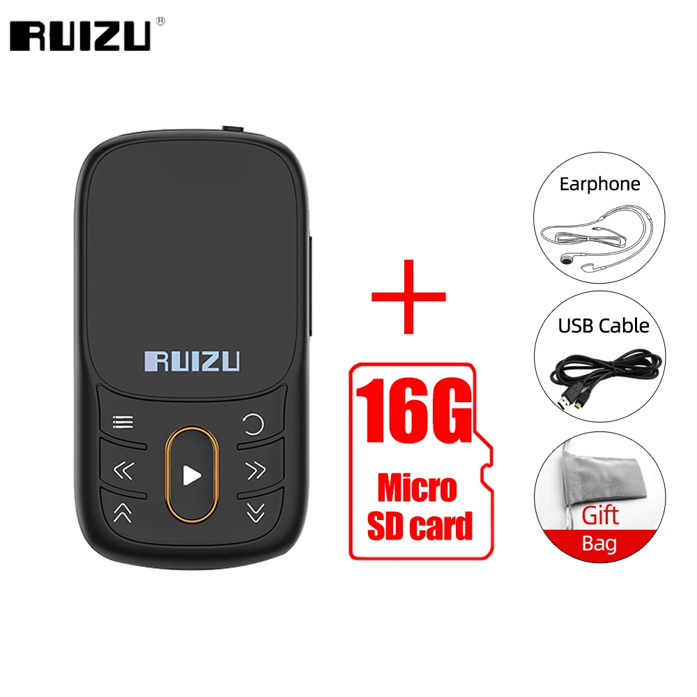 mp3player juice RUIZU X68 Sport MP3 Player With Bluetooth Lossless Clip Music Player Supports FM Radio Recording Video E-Book Pedometer TF Card samsung mp3 player MP3 Players