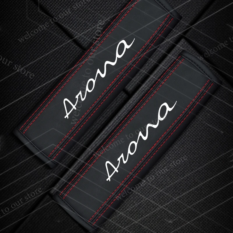 Leather Car Seat Belt Shoulder Protector Pad - Logo Design and Safety Cushion Accessory