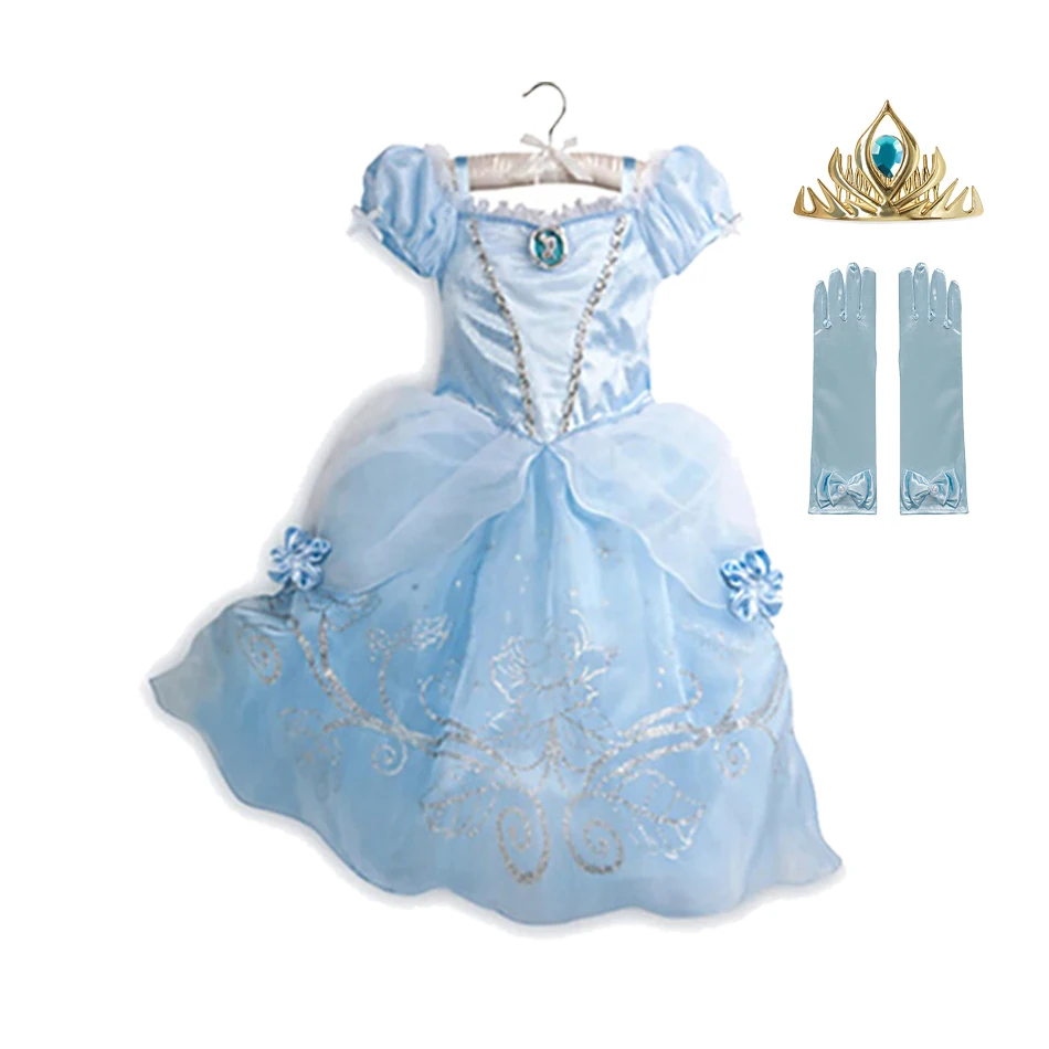 New Front Déguisement Princesse Elsa Fille Robe De Princesse Reines Des Neiges 2 Manches Longues Costume Et Accessoires Noel Halloween Anniversaire Robe De Cosplay Couronne Baguette