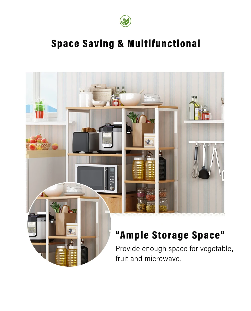 Kitchen Cabinet Storage Cabinets Multi-Function Sideboard Sideboard Landing Microwave Oven Shelf Household Space-Saving