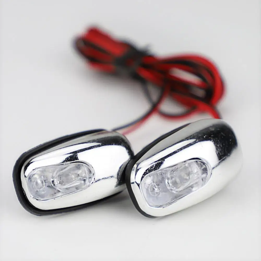 1 Pair Auto LED Light Windshield Windscreen Jet Spray Nozzle Wiper Washer Lamp