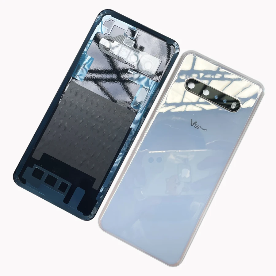 LG V60 ThinQ 5G용 100% A+++ 등급 유리 후면 커버, 배터리 커버, 후면 하우징, 카메라 렌즈 교체 포함