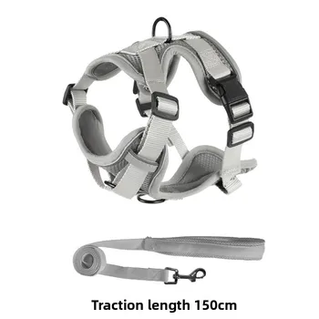 Pet Chest Strap Chest Back Clothing Vest Type Leash Dog Rope Reflective Anti-break-free Breathable Medium and Small Dog Strap