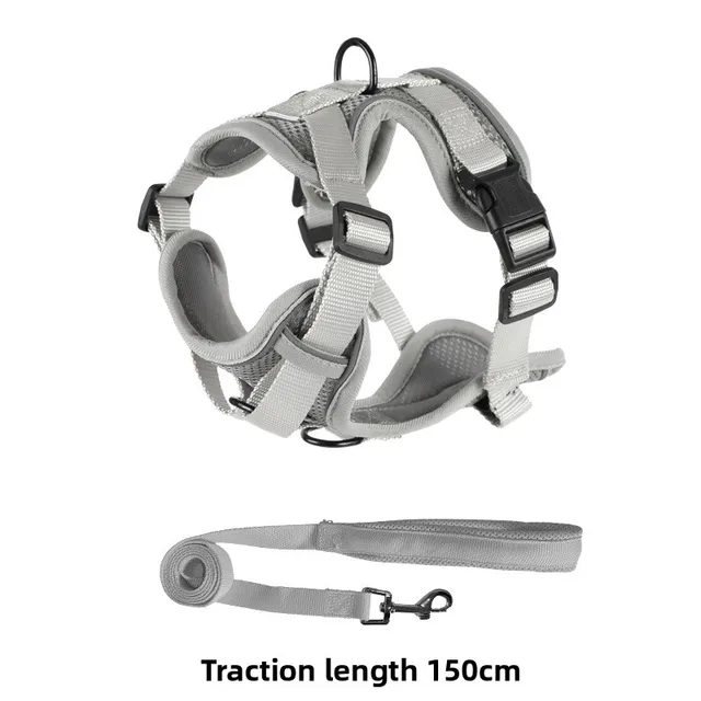 Pet Chest Strap Chest Back Clothing Vest Type Leash Dog Rope Reflective Anti-break-free Breathable Medium and Small Dog Strap