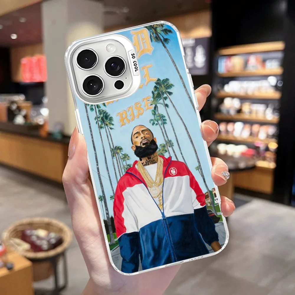 N-Nipseys 래퍼 H-Hussles 휴대폰 케이스, 아이폰 16 15 14 13 12 11 프로 맥스 X XR XSMAX 무광 충격 방지 후면 커버