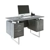 Techni Mobili Modern Office Desk with Storage, Grey 1