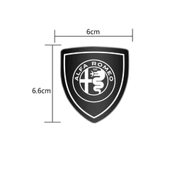 Alfa Romeo F1 3D Metal Car Side Fender Emblem Badge - Alfa Romeo (Black 6x6.6)