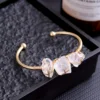 YEEVAA 1pc Natural Crystal Bracelet Irregular Raw Stone Copper Wire Wrapped Chakra Healing Balance Gemstone Bangle Jewelry Gift 3
