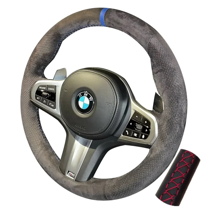Premium Suede Leather Car Steering Wheel Cover