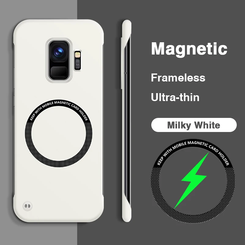 Sleek Magnetic Frameless Hard Candy Color Phone Case with Wireless Charging Support