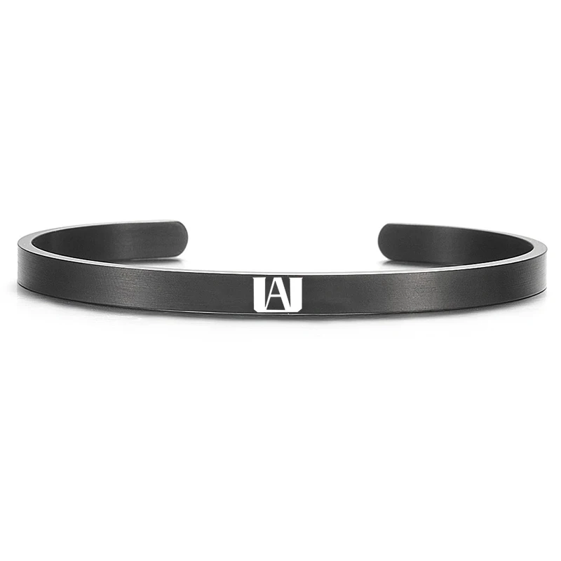 My Hero Academia Animation Cuff Bracelet Logo Cosplay Fashion Stainless Steel Bangle Women Men Jewelry Christmas Gift for Fans 4