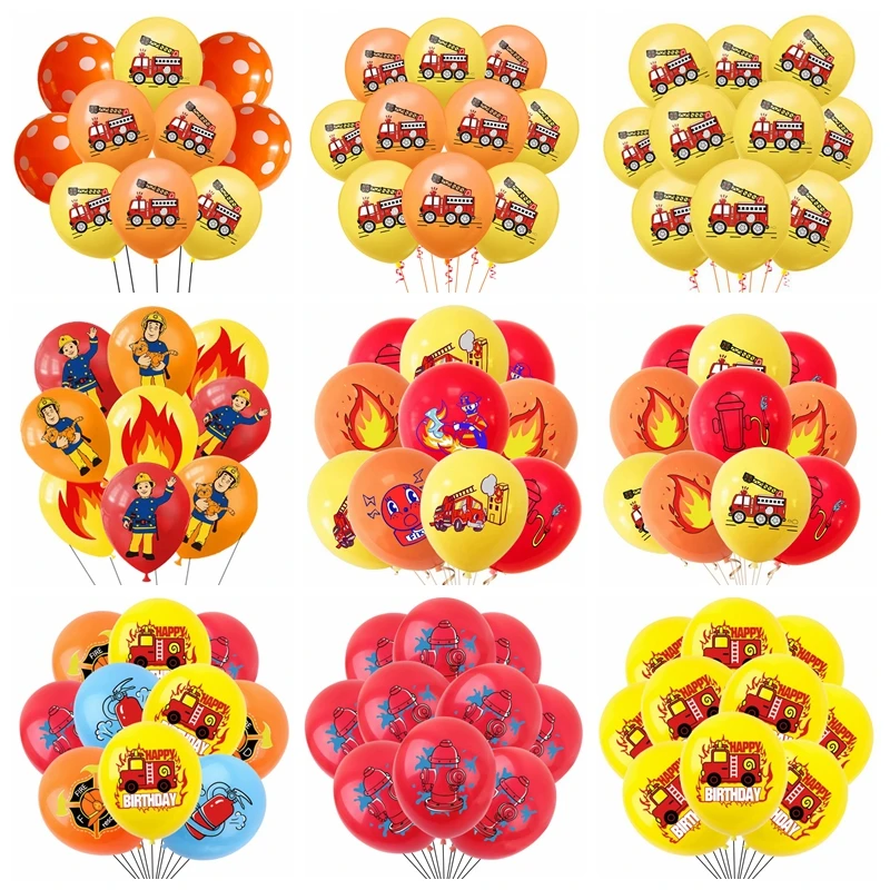 10/30 Stück Feuerwehrauto-Party-Luftballons-Set für Kinder, Latexballon, Babyparty, Feuerwehrmann, Feuerwehrmann, Geburtstagsparty-Dekorationen