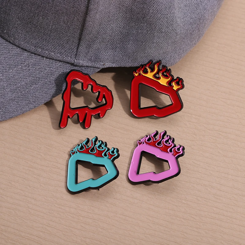Creative Multicolour Geometric Brooch Decoration Hat Enamel Pin Custom Trendy Baseball Badge Metal Pin Jewelry Butterfly Buckle enamel pins