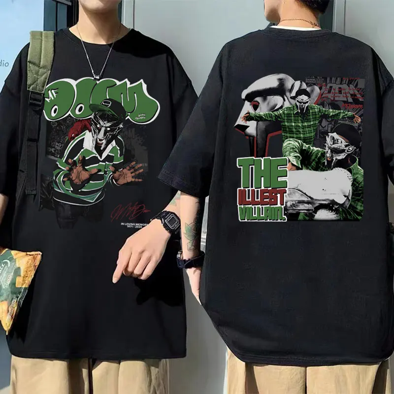 Rapper Mfdoom Madvillainy The Illest Cattivi T-Shirt Con Grafica A Doppia Faccia Maschile T-Shirt Hip Hop Allentata Uomo Donna 100% Cotone Tshirt