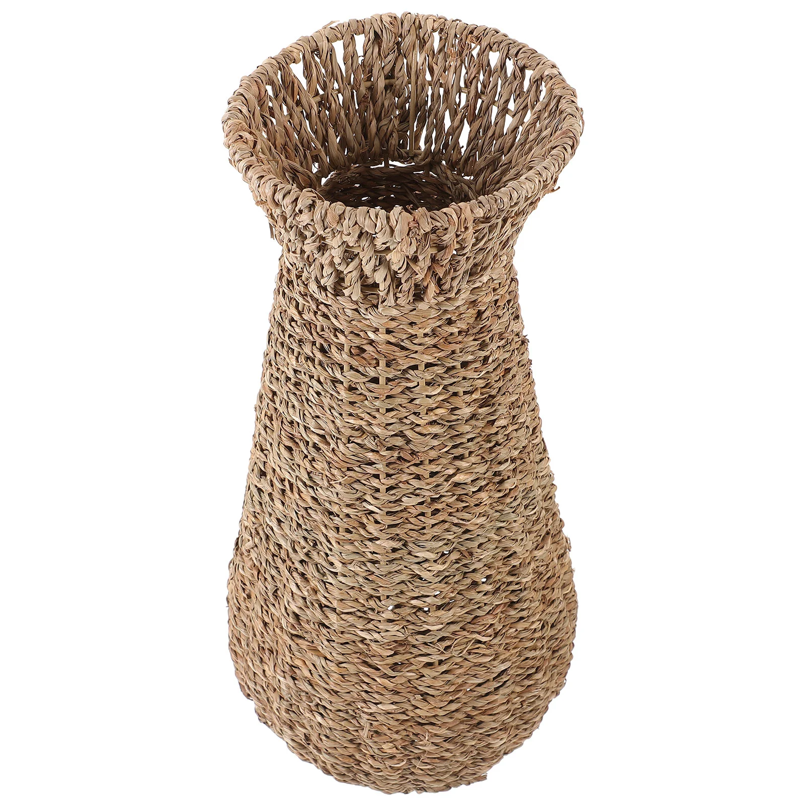 

Flower Basket Floor Vase Office Decor Decorative Weaving Flowerpot Straw Desktop