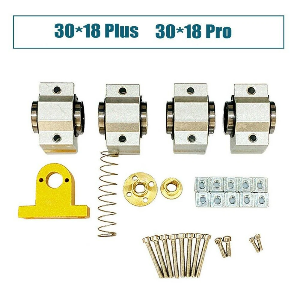 1Set CNC 3018 Pro X-Axis Upgrade Kit SCS12VUU SCV10VUU For CNC Router For 3018 Pro Machines Power Tool Accessories High Quality oldham coupling 18mm for vzbot z axis t8 screw for upgrade cr10 s4 s5 cr10s pro ender 3 pro v2 3s