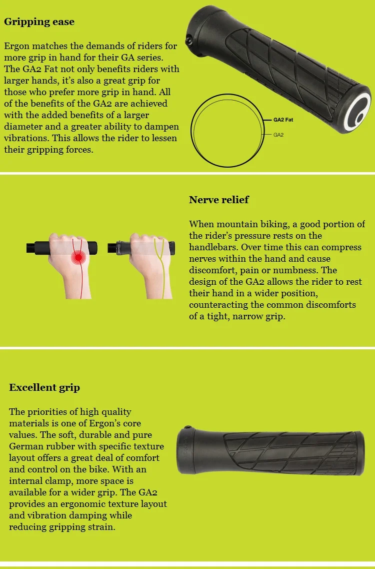 ERGON Mountainbike-Lenkergriffe GP1 GP3 GP5 Fahrrad Bar End Mount Klemmgriff Ergonomie Gummi Rennrad Lock Grip – Detail 34