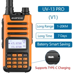 High-Power Multi-Band Long-Range Ham Two-Way Radio with Type C Charger - US (V1-Orange)