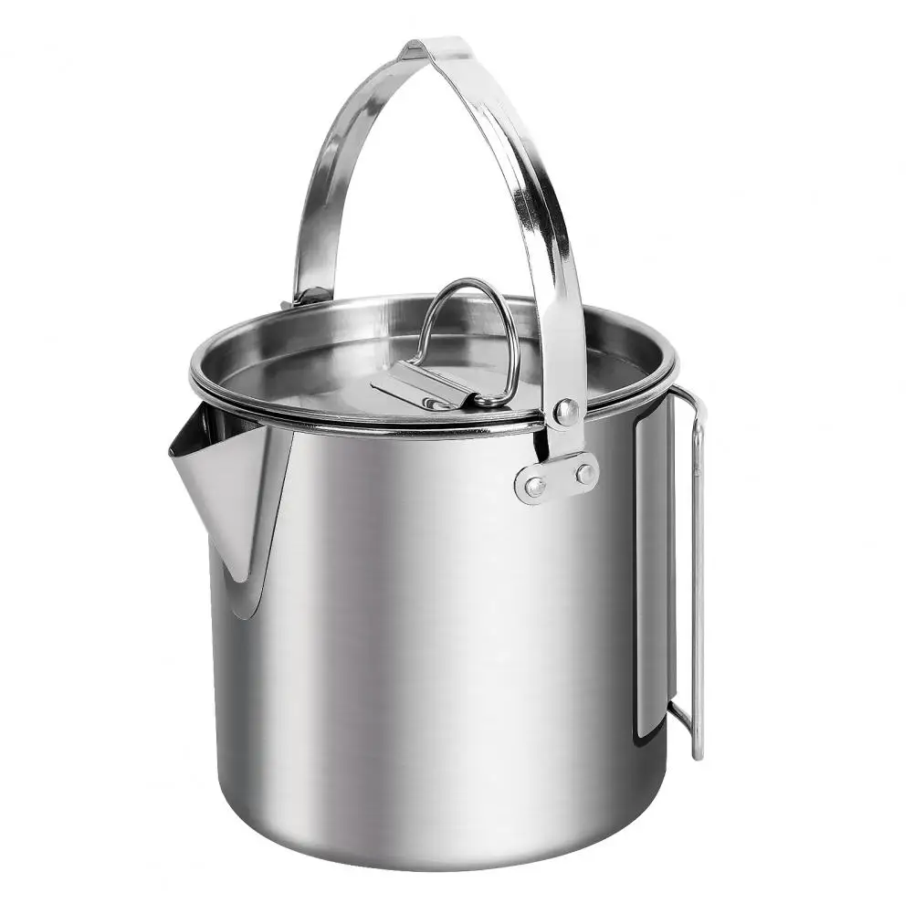 Durable Camp Cooking Kettle Foldable Handle Portable Camp Water Kettle Good Toughness Water