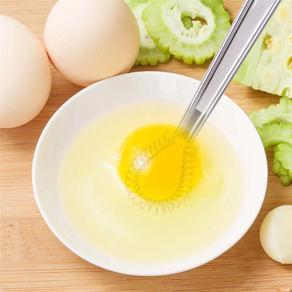 Stainless Steel Spring Manual Whisk Egg Beater Handheld Mini Kitchen Eggs Mixer egg beater balloon wire whisk wire whisk ball whisk