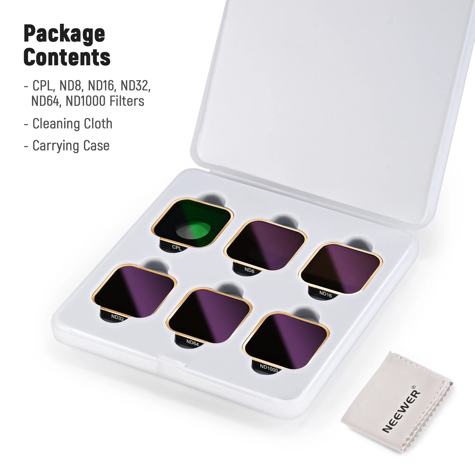ND Filter Set Compatible with GoPro Hero 12 11 10 9 Black 6 Pack CPL/ND8/ND16/ND