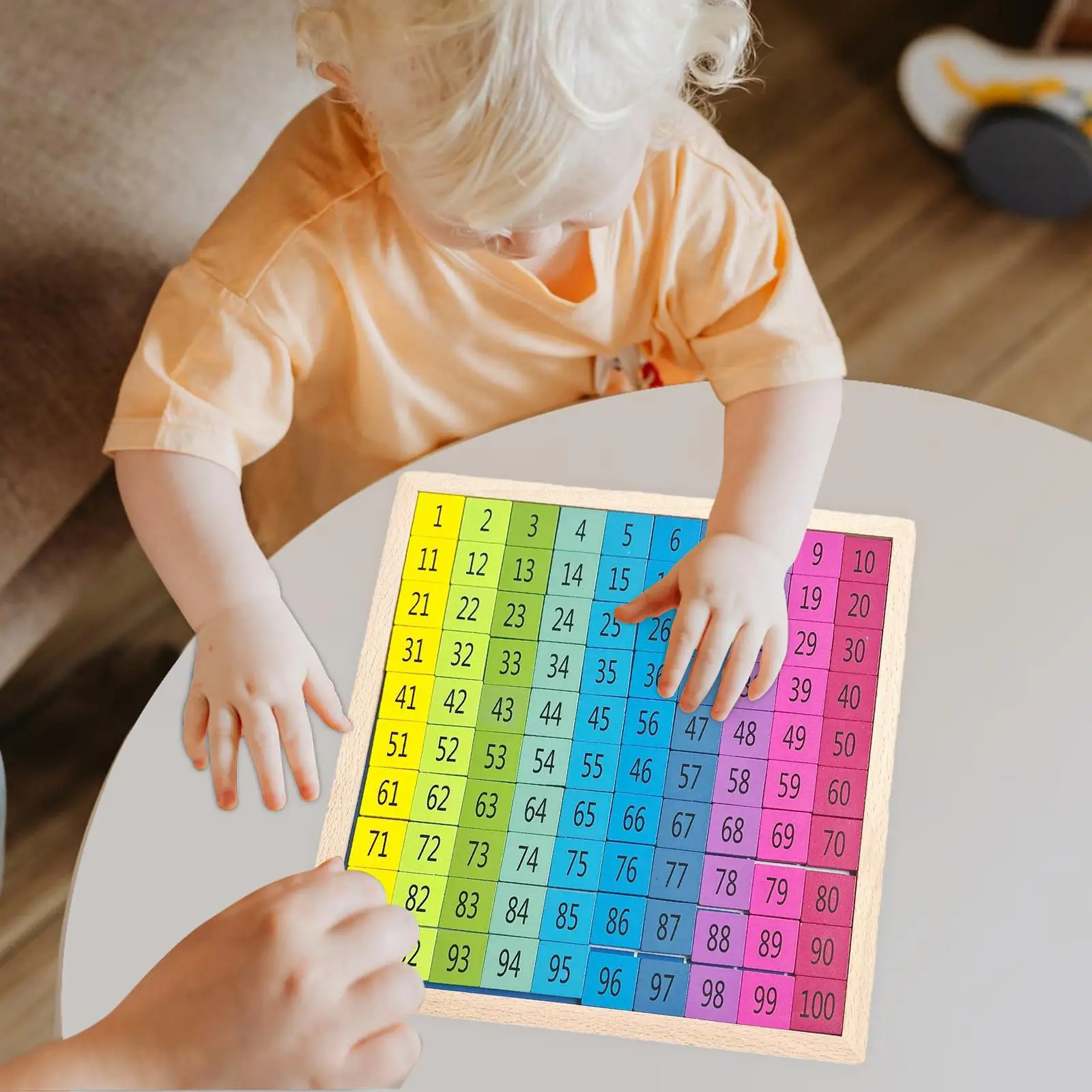 Wooden 1-100 Number Board Teaching Tool 1 to 100 Consecutive Numbers for Children Kindergarten Kids Preschool Teacher Supplies