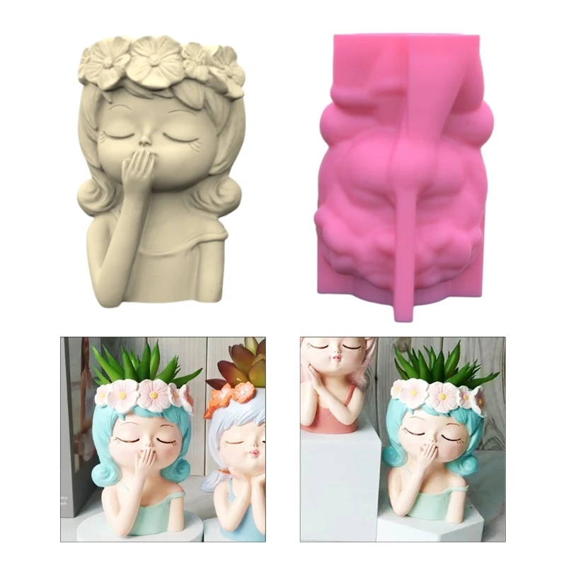 즙이 많은 식물 냄비 화분 캔들 홀더를 만들기 위한 실리콘 수지 금형