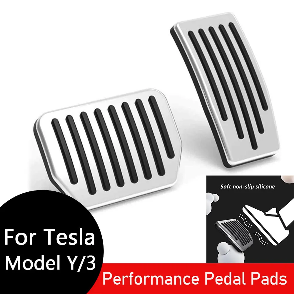 Pour Tesla Performance coussinets de pédale couvre pied pédales antidérapantes en aluminium pour modèle Y (Juniper) modèle 3 (Highland) modèle 3/Y 2017-2026
