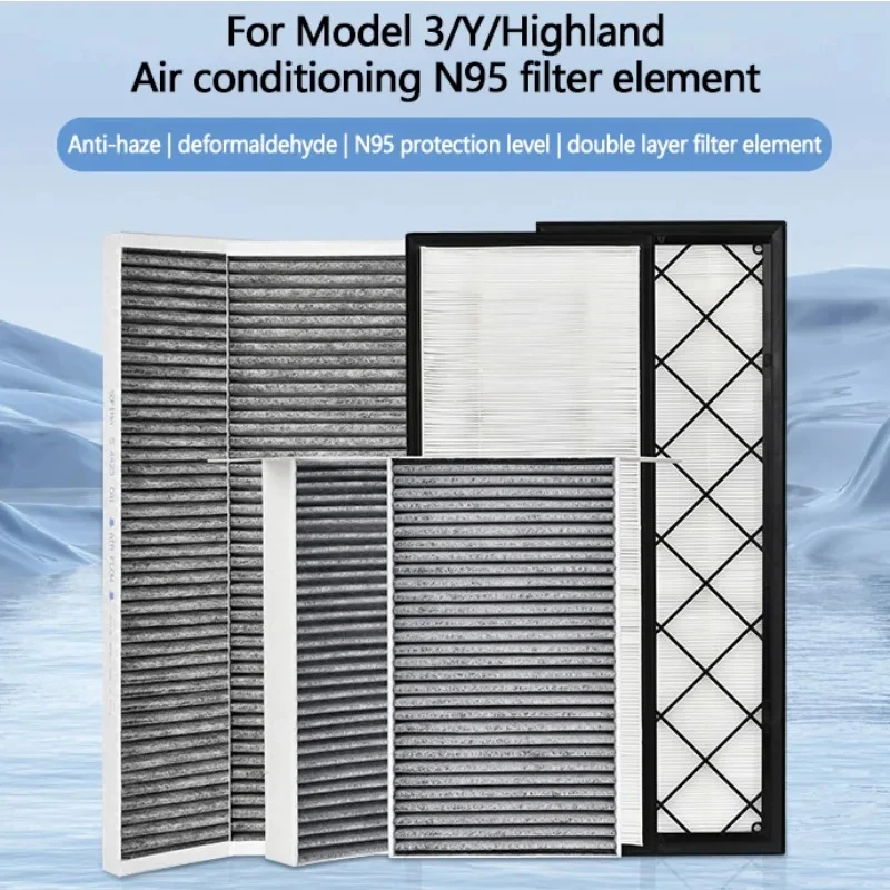 Filtro abitacolo aria per Tesla Model Y Model 3 Filtro condizionatore d'aria HEPA Accessori auto a carbone attivo in cotone elettrostatico - Image 2