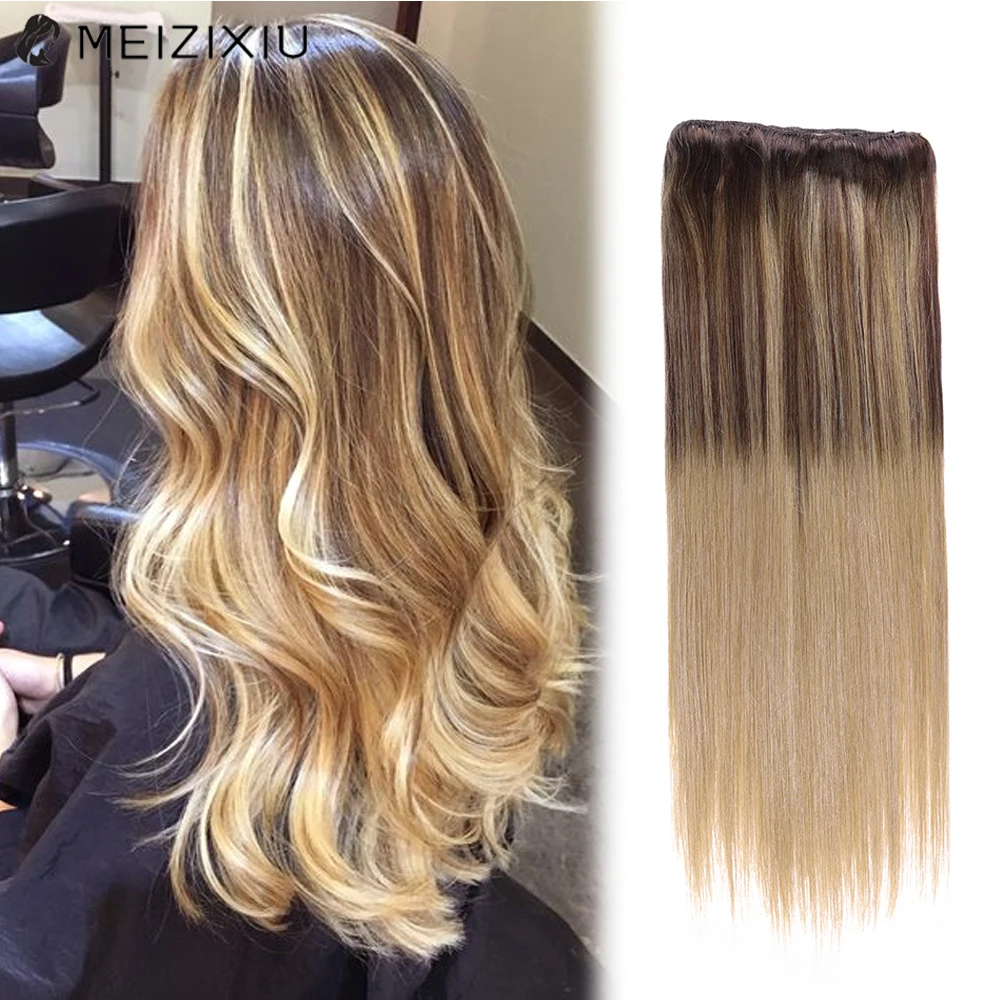 하이라이트 금발 헤어 익스텐션 100%, 리얼 레미 풀 헤드 클립 인 인모 익스텐션, 클립온 헤어, 브라질 내추럴 헤어 