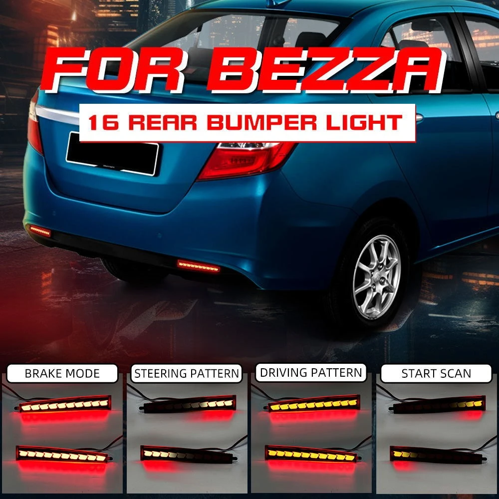 For Toyota BEZZA 2016 2Pcs Car Rear Bumper Light Reflector Driving Brake Lights Dynamic Turn Signal Rear Fog Lamp Accessories detail image 1