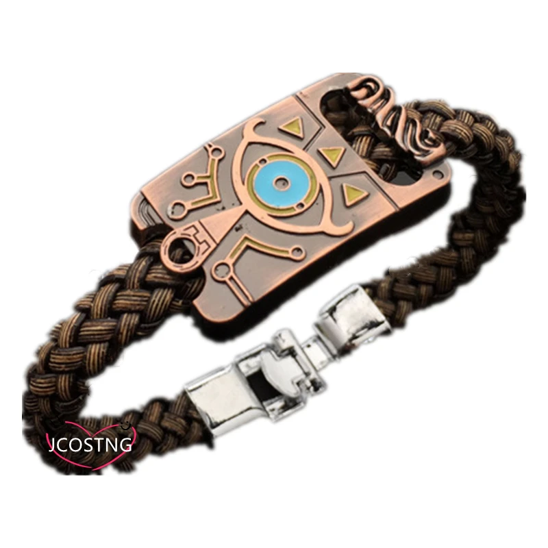 Anime Bracelet Classic Game Anime Knit Bracelets Zelda Cosplay Props Retro Style Metal Leather Bracelet & Bangle for Women Men Legend