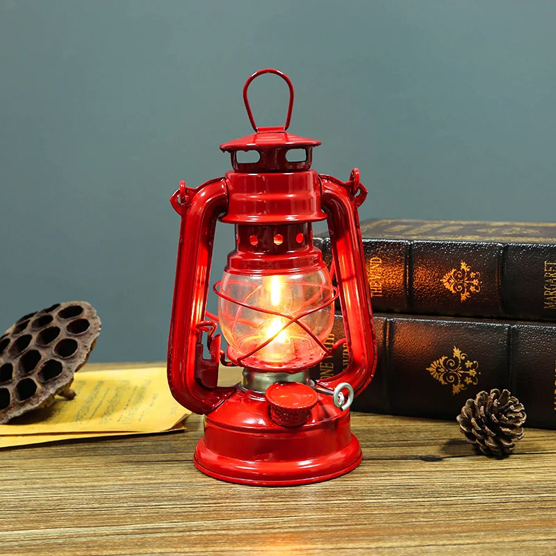 

Portable Lantern Colored Oil Lamp Retro Outdoor Camping Kerosene Lamp Vintage Photo Props Outdoor Camping Lights Floor Lamps