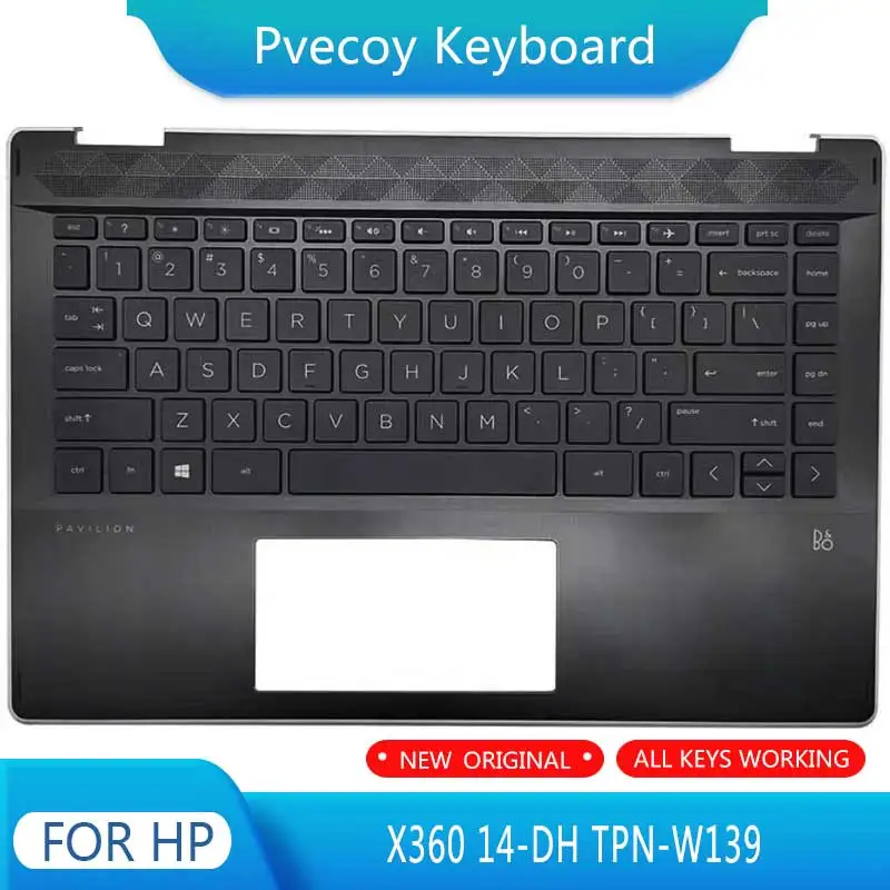 

New For HP X360 14-DH TPN-W139 Laptop Palmrest Case Keyboard US English Version Upper Cover
