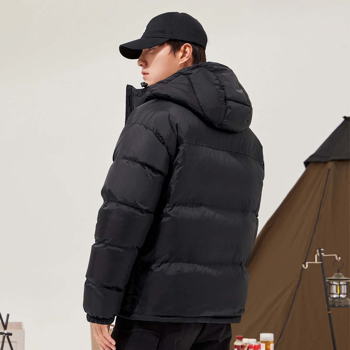 Men Winter 90% Duck Down Jackets Windproof Hooded Outdoor