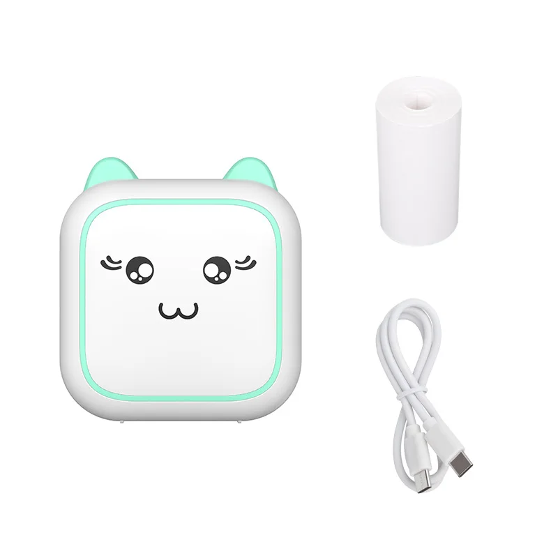 Mini Smile Printer Inkless With Thermal Paper Adhesive Photo Label Recorder Graffiti Printing Bluetooth Wirelss Maker For Home