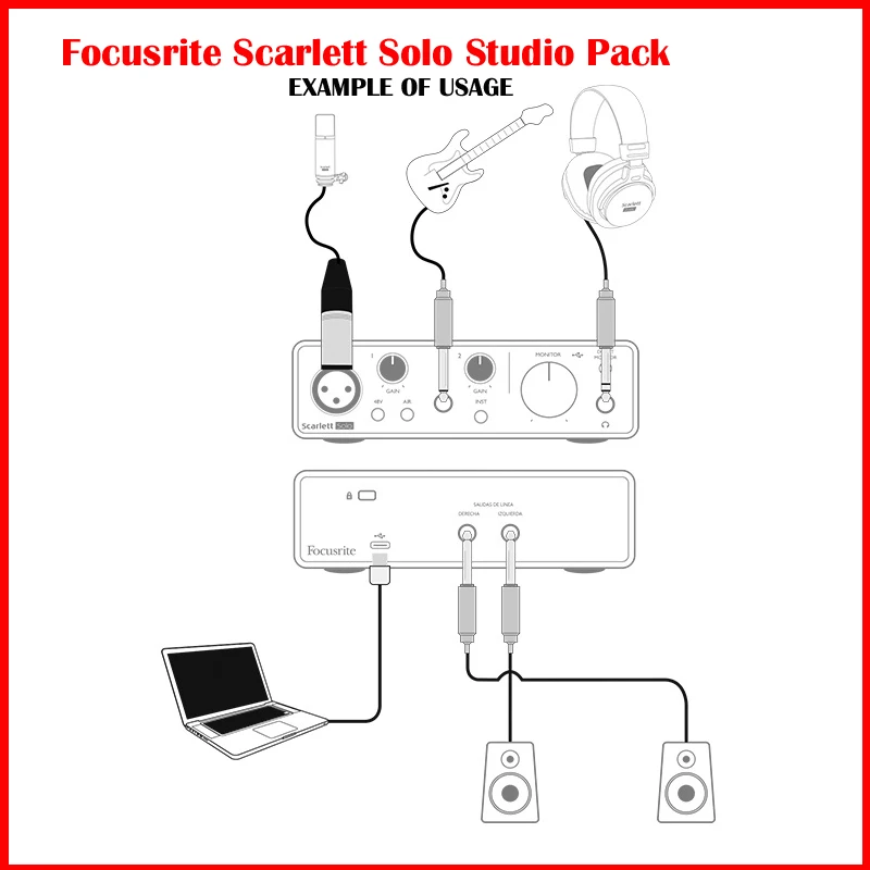 Focus rite scarlett solo studio pack 3. gen hp60 kopfhörer cm25 