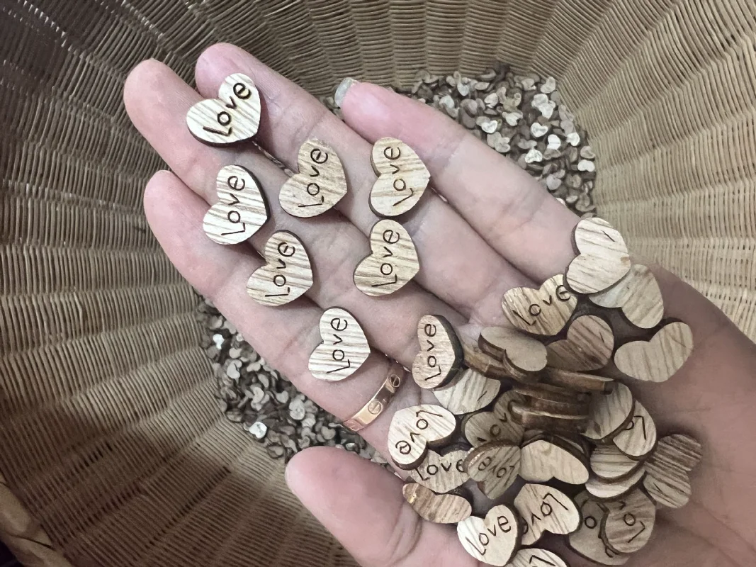 Natural Wooden Beads Crafts Wedding DIY Wooden Beads Making Bags