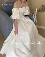 SONDR Korean Puff Sleeves Wedding Dress Strapless Customized  Formal Prom Dress 웨딩드레스  A-Line Taffeta Corset Evening Gown Bridal 1