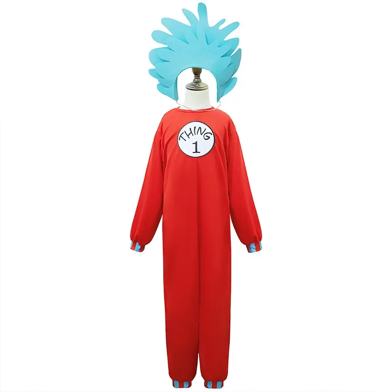 Dr. Seuss Thing 1 & Thing 2 Deluxe Costume Kids Red for