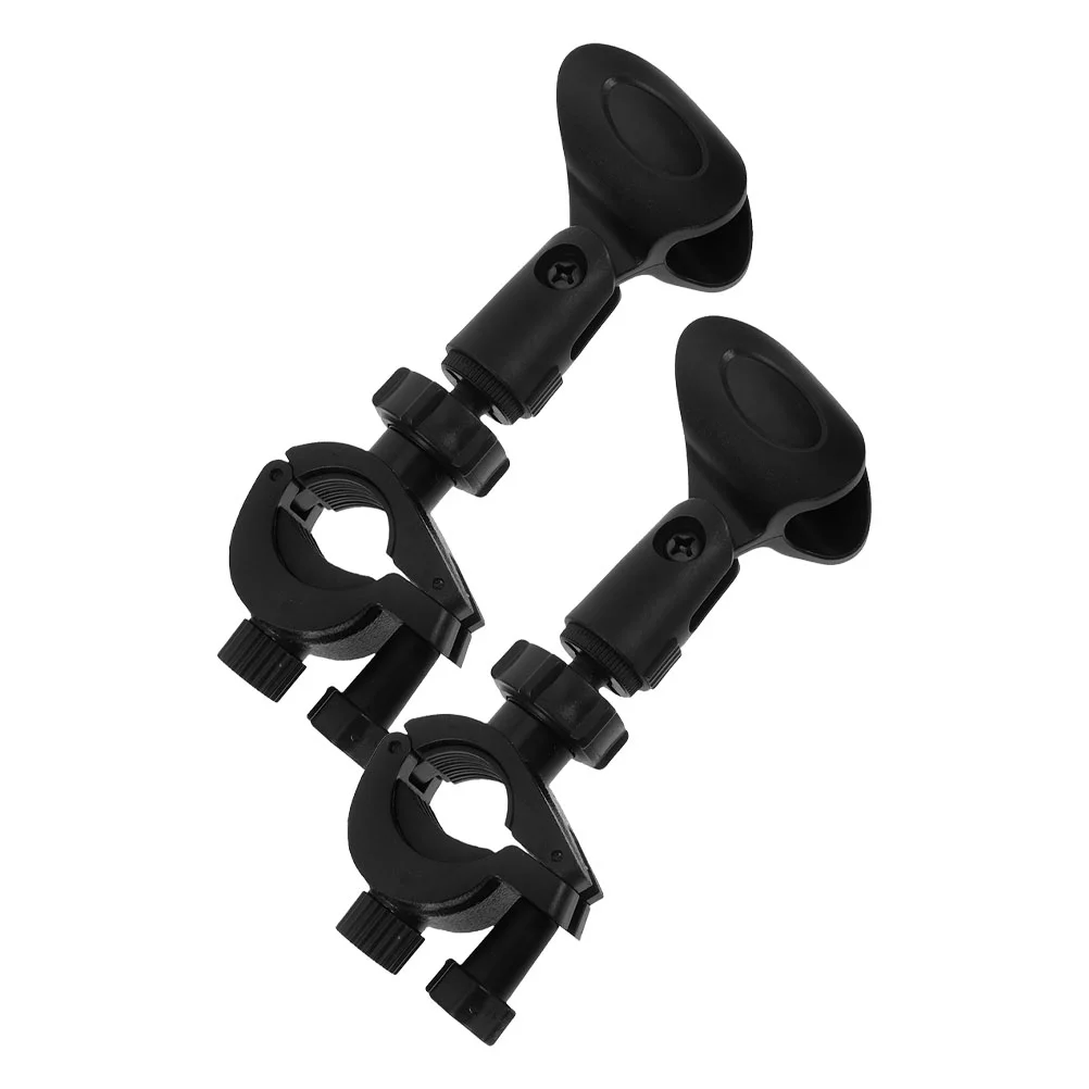 

2 Sets Microphone Clip Holder Clamp Clips for Stands Wireless Handheld Plastic Microphones