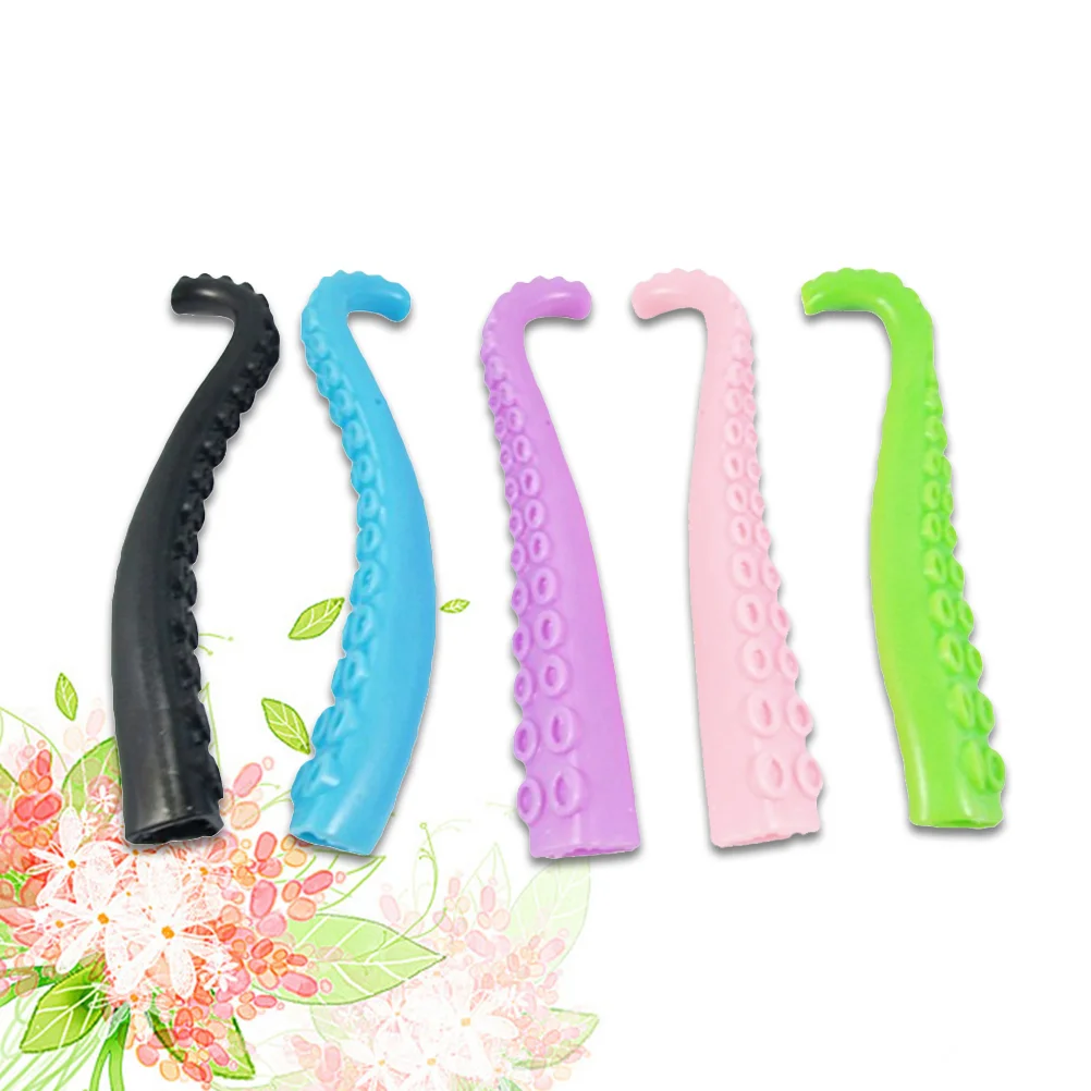 

5pcs Lifelike Octopus Tentacles Finger Puppet Mini Finger Toy Practical Joke Toy Kids Funny Toy (Random Color)